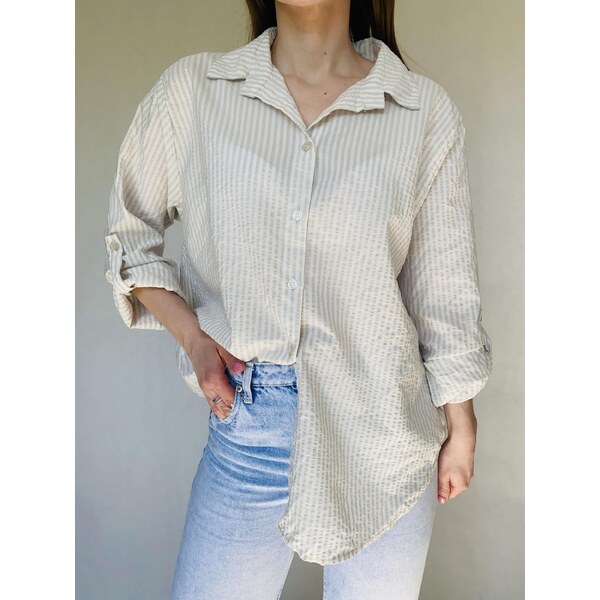 modnenakupy.sk Béžová košeľa s pásikmi MARIBEL 63517803