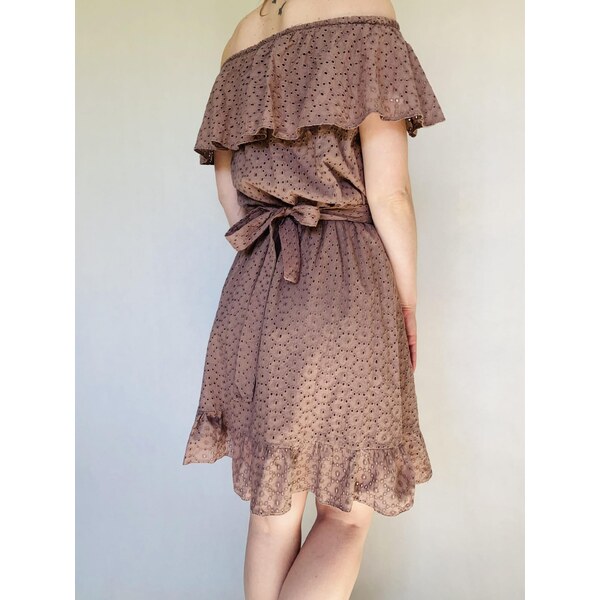 modnenakupy.sk Hnedé madeirové šaty ILARYA 63517807