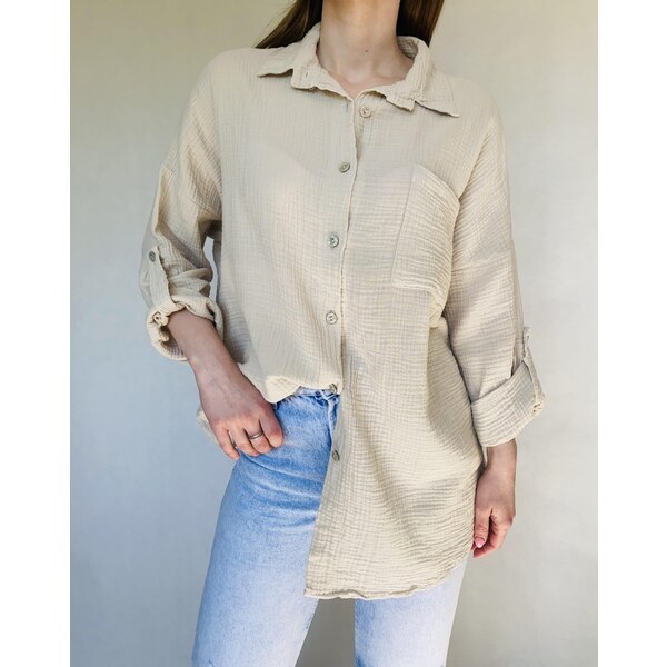 modnenakupy.sk Béžová mušelínová košeľa MAUI 63517811