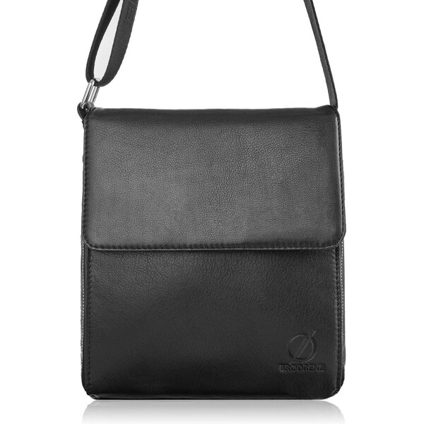 Brodrene Pánska taška cez rameno z pravej kože | čierna G-03/BLACK 63525623