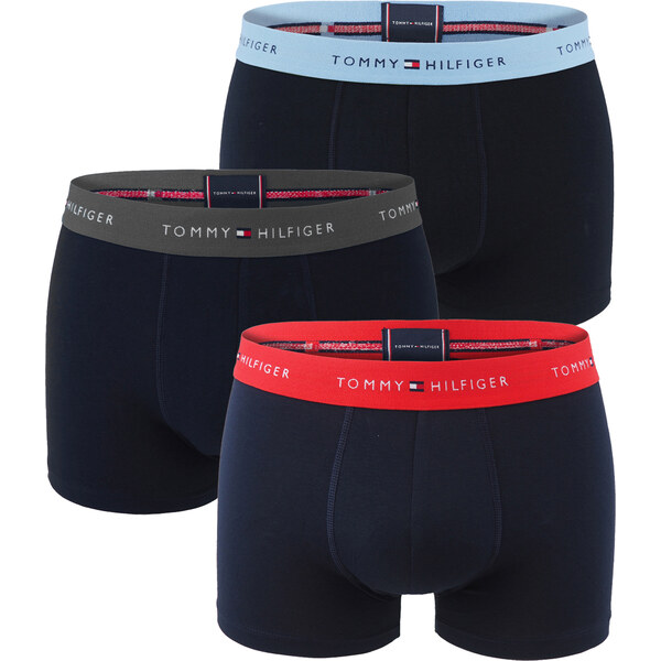 TOMMY HILFIGER - boxerky 3PACK signature cotton essentials dark / blue 63535299