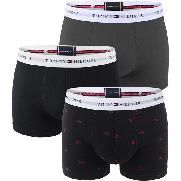 TOMMY HILFIGER - boxerky 3PACK signature cotton essentials dark ash & 63535301