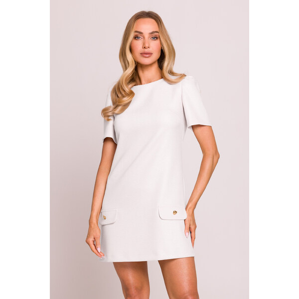 MOE Mini trapézové šaty M855 | krémová M855 63540160