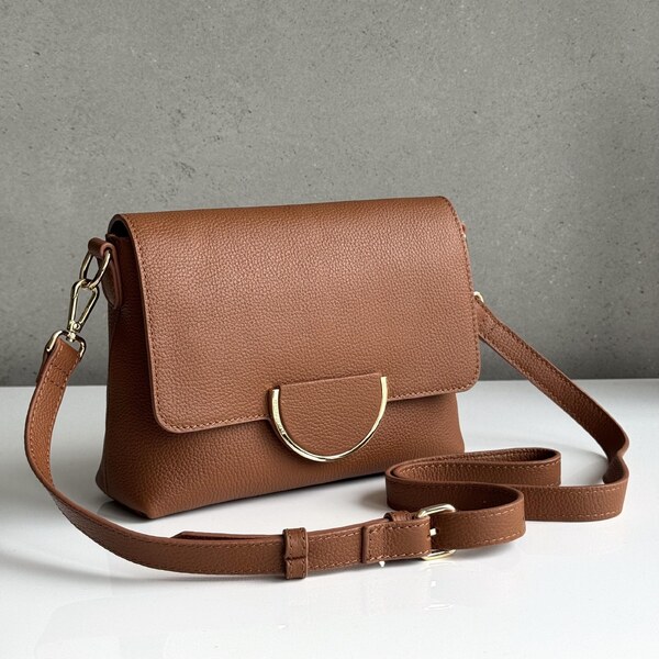 Kožená kabelka CROMIA Jiama karamelová 63541081