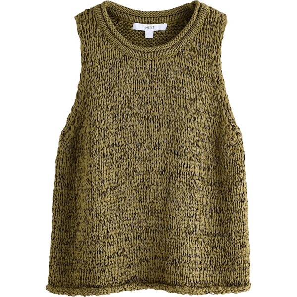 Next Vyšívaný top olivová 65843625