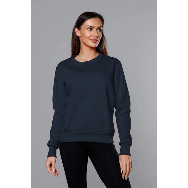 J.STYLE Tmavomodrá dámska tepláková mikina so sťahovacími lemami (W01 35655697