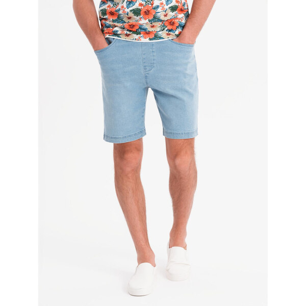 Ombre Mens shorts with elastic waistband and wash effect - light blue 64793140