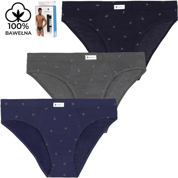 Pánske bavlnené slipy Moraj 3-Pak BMM181 64235183