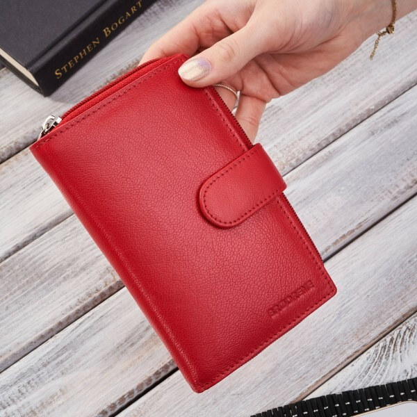 Brodrene Dámska kožená peňaženka veľká RFID | červená G-12- RED 63553861
