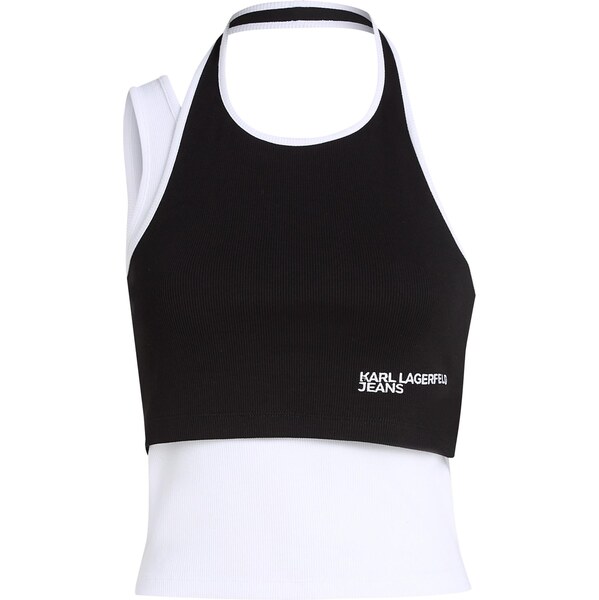 KARL LAGERFELD JEANS Top čierna / biela 63556346