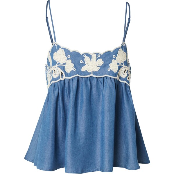 OBJECT Top OBJElla modrá denim / biela 65878000