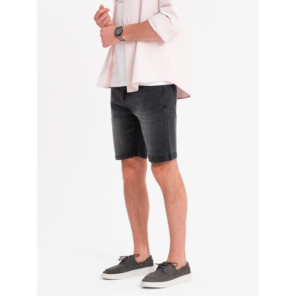 Ombre Mens classic cut denim shorts - black 64793149