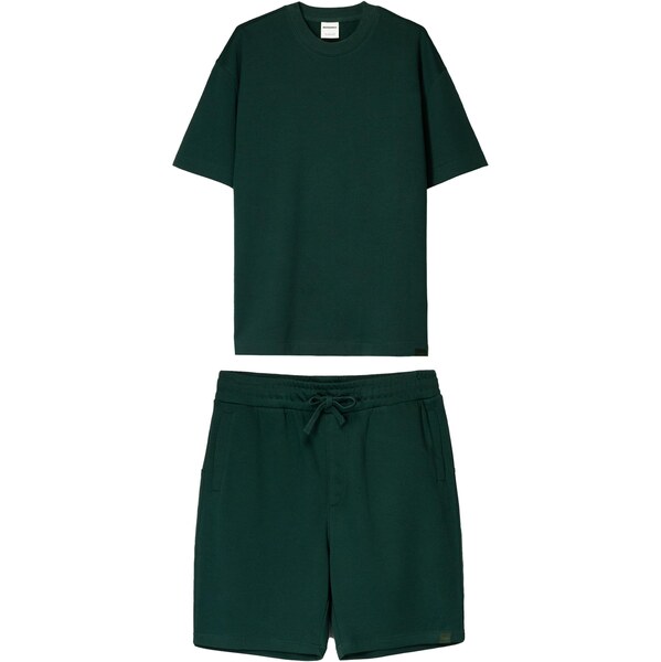 Bershka Tepláková súprava tmavozelená 63571050