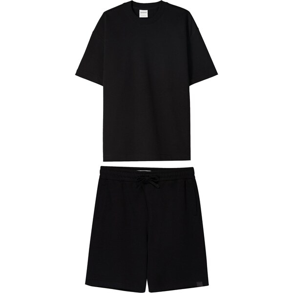 Bershka Tepláková súprava čierna 63571046