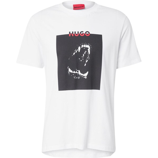 HUGO Tričko Dobero jasne červená / čierna / biela 63571064