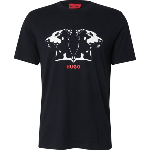 HUGO Tričko Dobero červená / čierna / biela 63571089