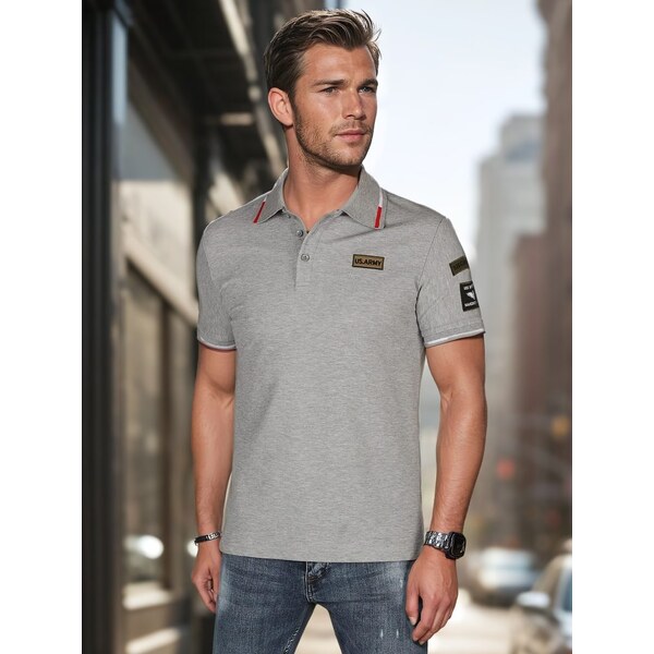 Dstreet Trendy šedá pánska polokošeľa 63581047