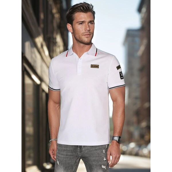 Dstreet Trendy biela pánska polokošeľa 63581049