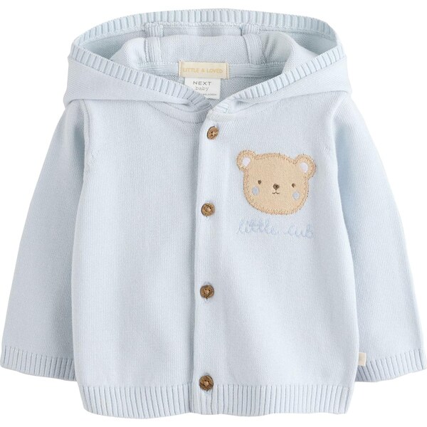 Next Kardigán farba ťavej srsti / pastelovo modrá 64167065