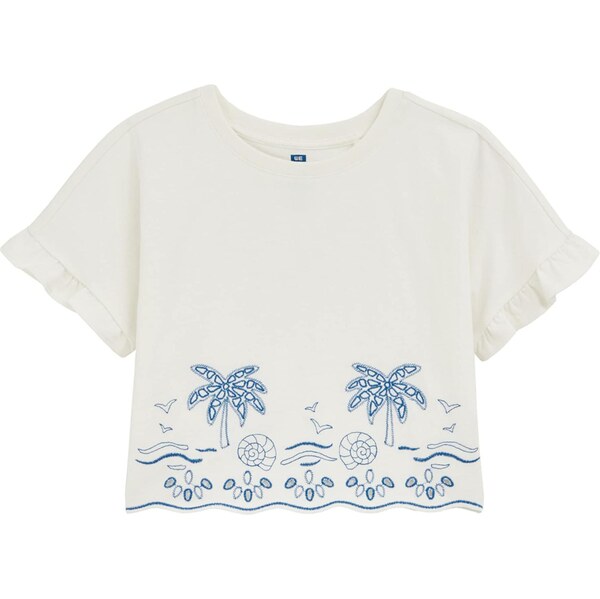 WE Fashion Tričko tmavomodrá / biela 65652536