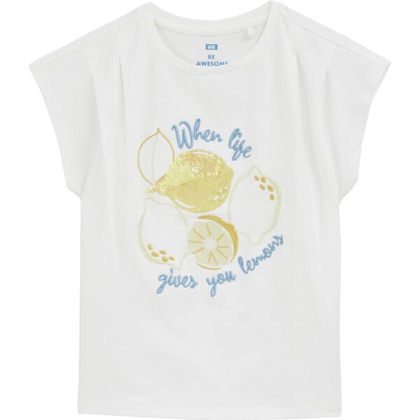 WE Fashion Top svetlomodrá / zlatá žltá / biela 65878902