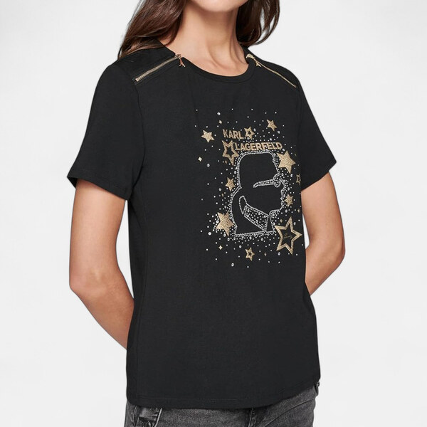 Dámské černé triko Karl Lagerfeld 56223 63654903