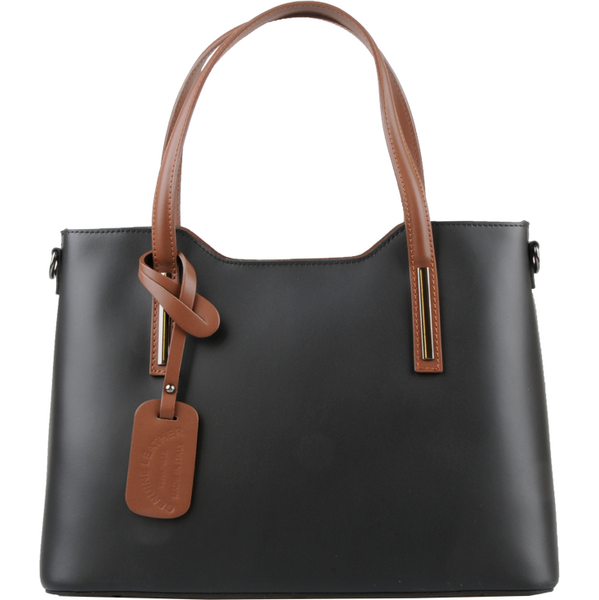 Čierna kožená talianska kabelka Isidora Nera Marrone NovaKabelka.sk 63660289