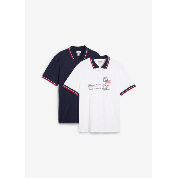 bonprix Polo tričko, krátky rukáv (2 ks v balení), bio bavlna, farba 63659424
