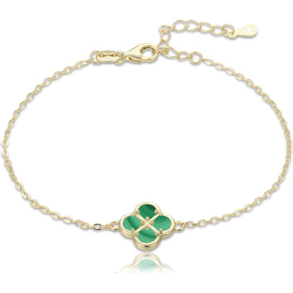 Olivie Pozlátený strieborný náramok s malachitom TALIS 65279370