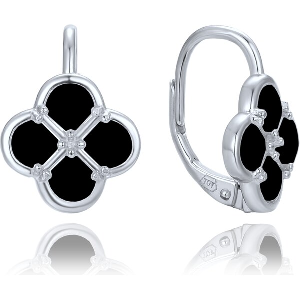 Olivie Strieborné náušnice s čiernou perleťou TALIS 64924802