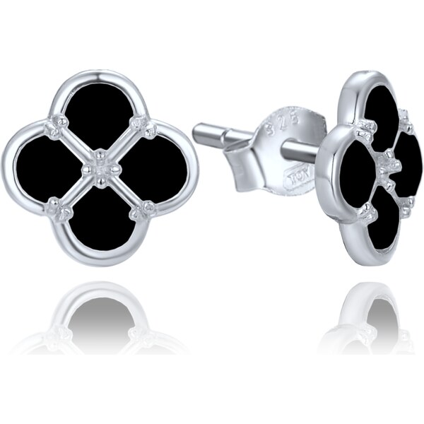 Olivie Strieborné náušnice s čiernou perleťou TALIS 64924803