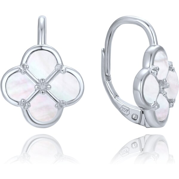 Olivie Strieborné náušnice s bielou perleťou TALIS 65139636