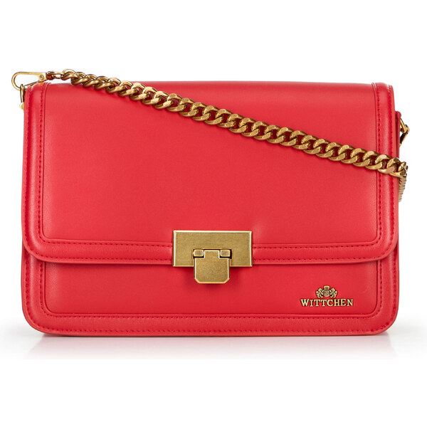 Wittchen Kožená crossbody s odnímateľnou retiazkou, červená 100-4E-207 66066820