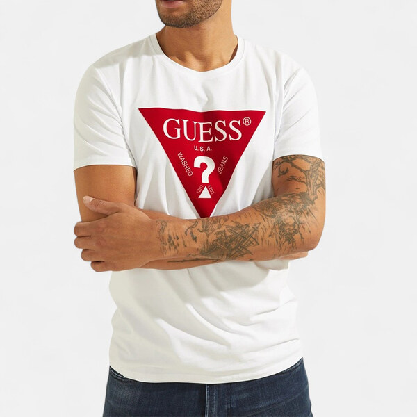 Pánské bílé triko Guess 56225 63674700
