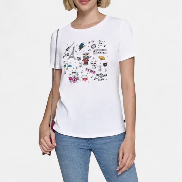 Dámské bílé triko Karl Lagerfeld Paris 56226 63674701