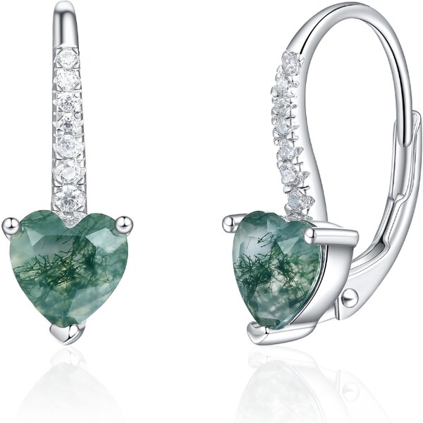 Olivie Strieborné náušnice MACHOVÝ ACHÁT 8925 53448681