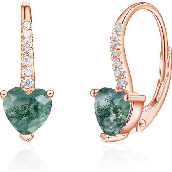 Olivie Strieborné náušnice MACHOVÝ ACHÁT ROSE 8926 53448682