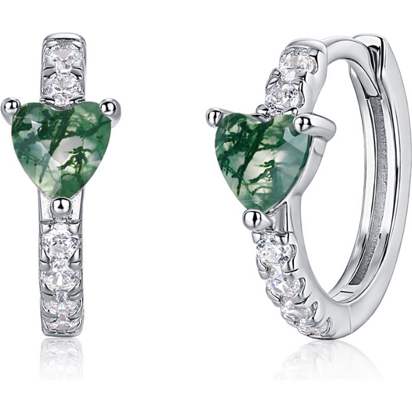 Olivie Strieborné náušnice MECHOVÝ ACHÁT 9559 64805003