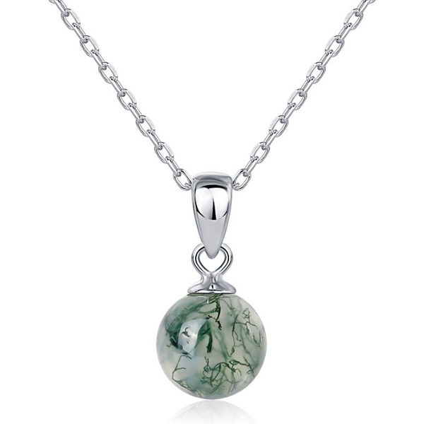 Olivie Stříbrný náhrdelník MECHOVÝ ACHÁT 9553 64804998