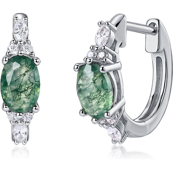 Olivie Strieborné náušnice MACHOVÝ ACHÁT 9560 64243559