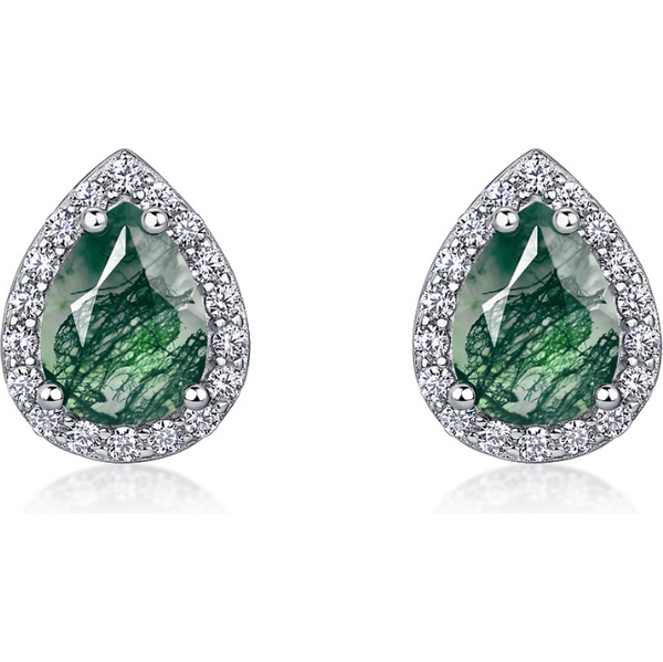 Olivie Strieborné náušnice MECHOVÝ ACHÁT 9554 64804999