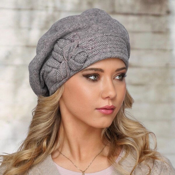 Dámska čiapka Krumlovanka W-0858/Z1PT staroružový melange 63677014