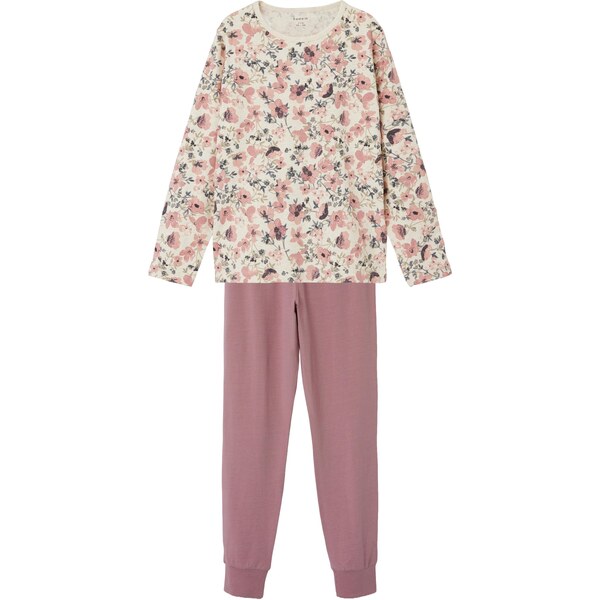 NAME IT Pyžamo Nostalgia Flower béžová / hnedá / kaki / staroružová 48120517
