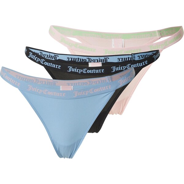 Juicy Couture Tangá modrosivá / limetová / ružová / čierna 63695140
