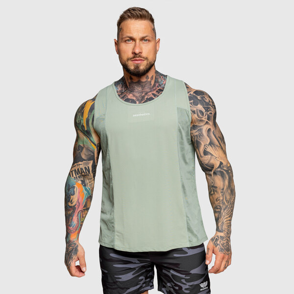 Pánske funkčné tielko Iron Aesthetics Camo Mesh, zelené 63697271