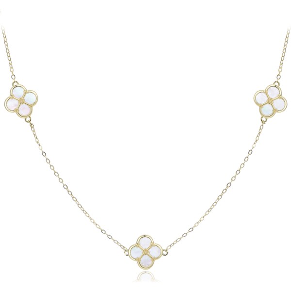 Olivie Pozlátený strieborný náhrdelník s bielou perleťou TALIS 64919581