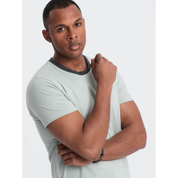 Ombre Mens T-shirt with raw finish - gray-green 64779567