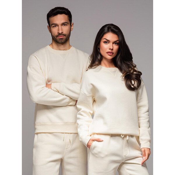 Ombre Classic unisex sweatshirt with round neckline - cream 64793018