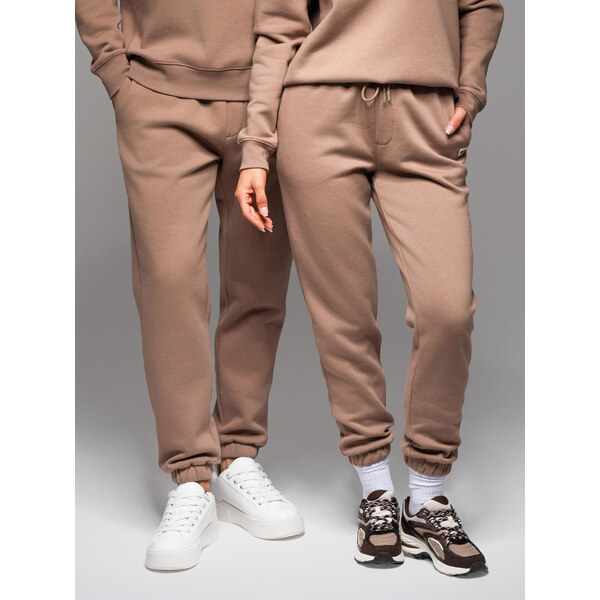 Ombre Classic unisex sweatpants with ribbed cuffs - brown 64793029