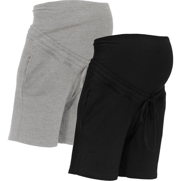 bonprix Materské teplákové bermudy (2 ks v balení), farba čierna 44795206